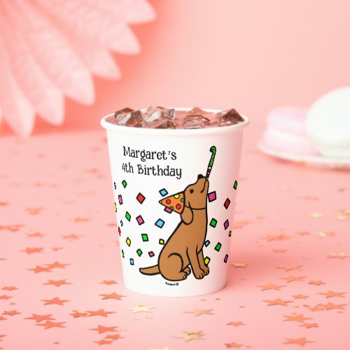 Fox Red Labrador Confetti Birthday Party Paper Cups