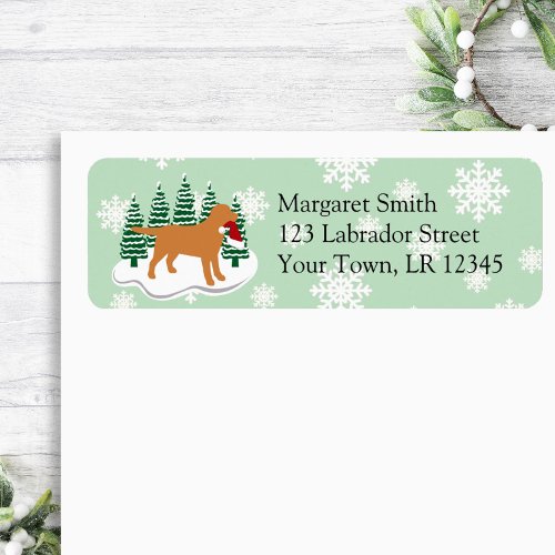 Fox Red Labrador Evergreen Return Address Label