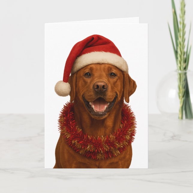Fox red Labrador Retriever Christmas card (Front)