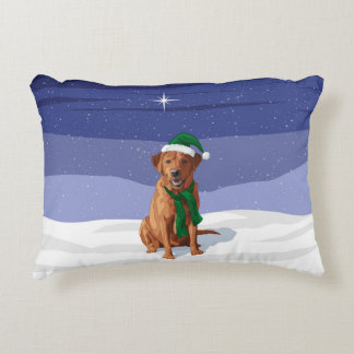 Fox Red Labrador Retriever Christmas Dog Accent Pillow