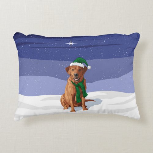 Fox Red Labrador Retriever Christmas Dog Accent Pillow