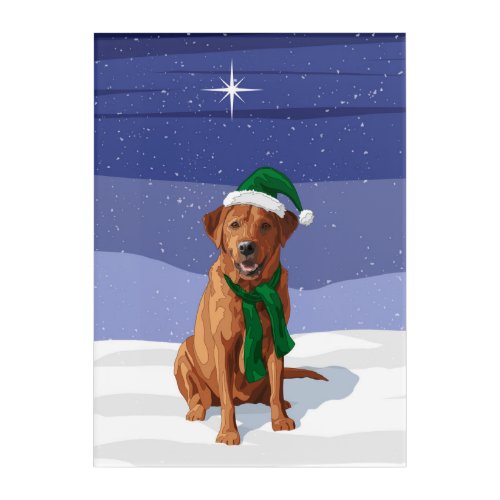 Fox Red Labrador Retriever Christmas Dog Acrylic Print