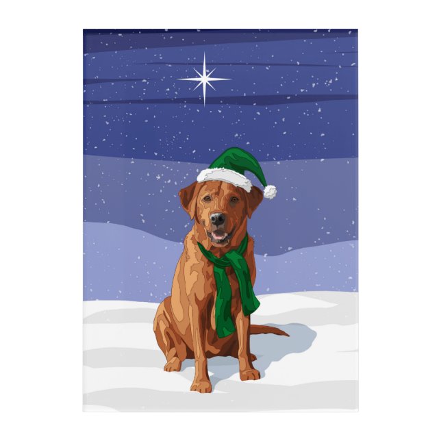 Fox Red Labrador Retriever Christmas Dog Acrylic Print (Front)