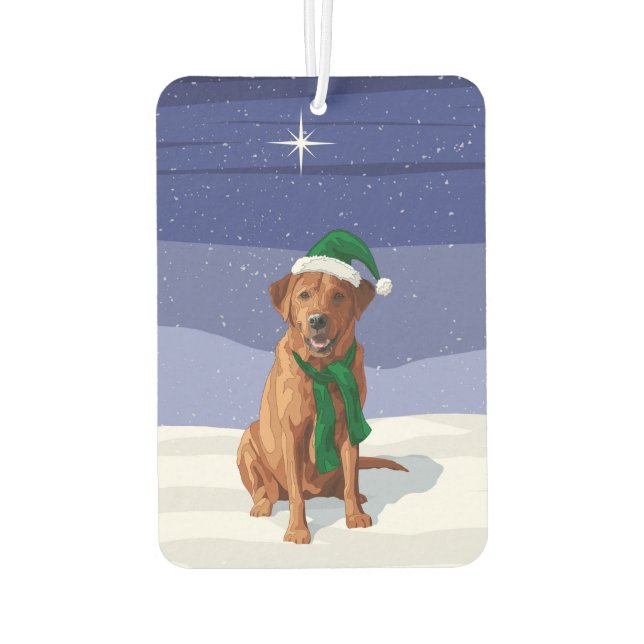 Fox Red Labrador Retriever Christmas Dog Air Freshener (Back)