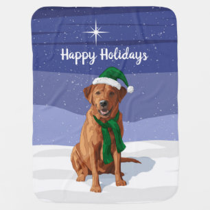 Fox Red Labrador Retriever Christmas Dog Baby Blanket