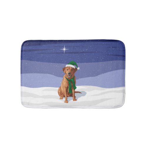 Fox Red Labrador Retriever Christmas Dog Bath Mat