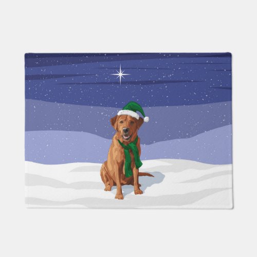 Fox Red Labrador Retriever Christmas Dog Doormat