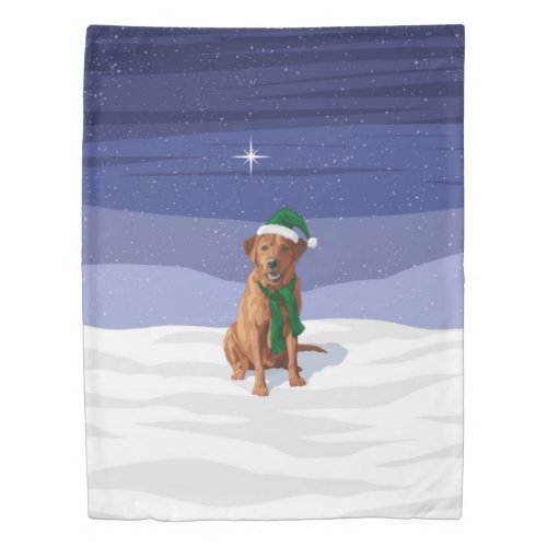 Fox Red Labrador Retriever Christmas Dog Duvet Cover