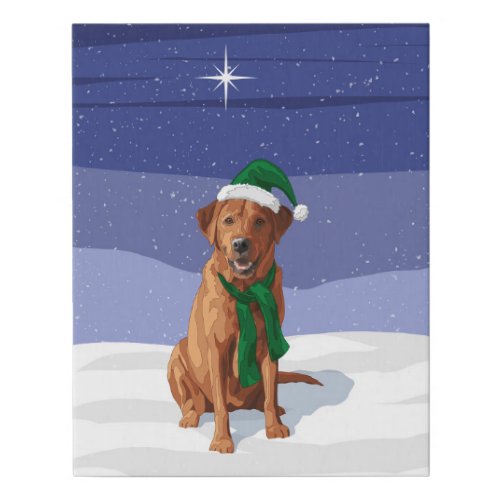 Fox Red Labrador Retriever Christmas Dog Faux Canvas Print