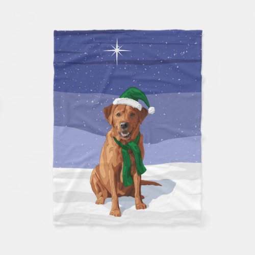 Fox Red Labrador Retriever Christmas Dog Fleece Blanket