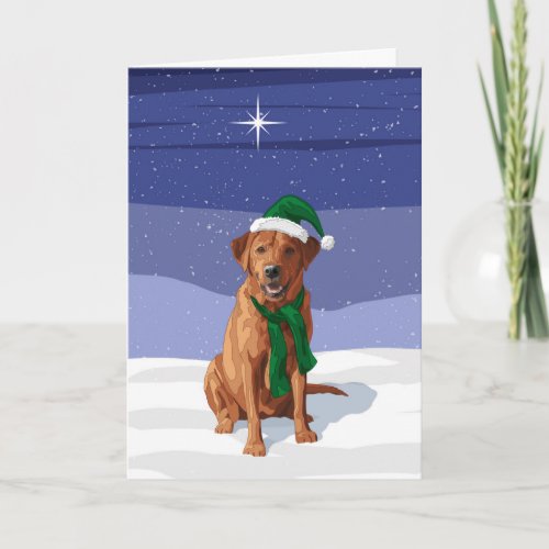 Fox Red Labrador Retriever Christmas Dog Holiday Card