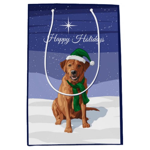 Fox Red Labrador Retriever Christmas Dog Medium Gift Bag
