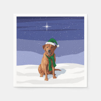 Fox Red Labrador Retriever Christmas Dog Napkins