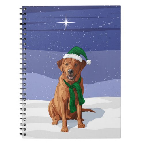 Fox Red Labrador Retriever Christmas Dog Notebook