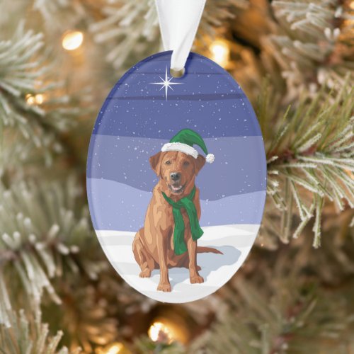 Fox Red Labrador Retriever Christmas Dog Ornament