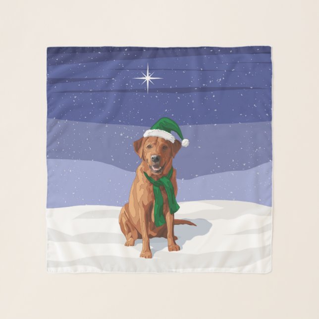 Fox Red Labrador Retriever Christmas Dog Scarf (Front)