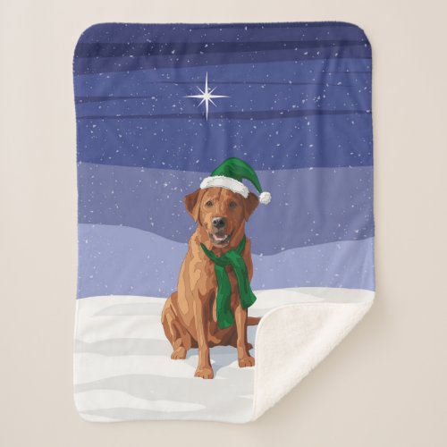 Fox Red Labrador Retriever Christmas Dog Sherpa Blanket