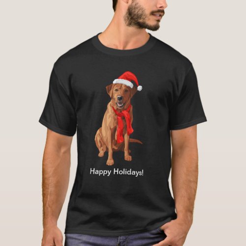 Fox Red Labrador Retriever Christmas Dog T_Shirt