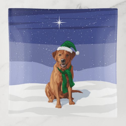 Fox Red Labrador Retriever Christmas Dog Trinket Tray