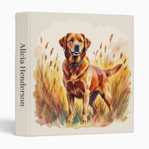 Fox Red Labrador Retriever Dog 3 Ring Binder