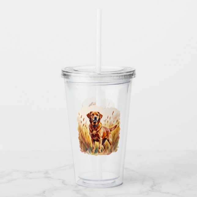 Fox Red Labrador Retriever Dog Acrylic Tumbler (Front)