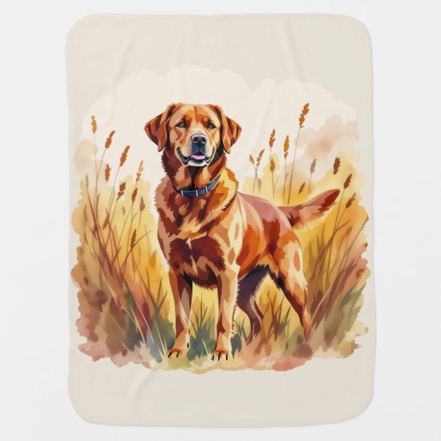 Fox Red Labrador Retriever Dog Baby Blanket (Front)