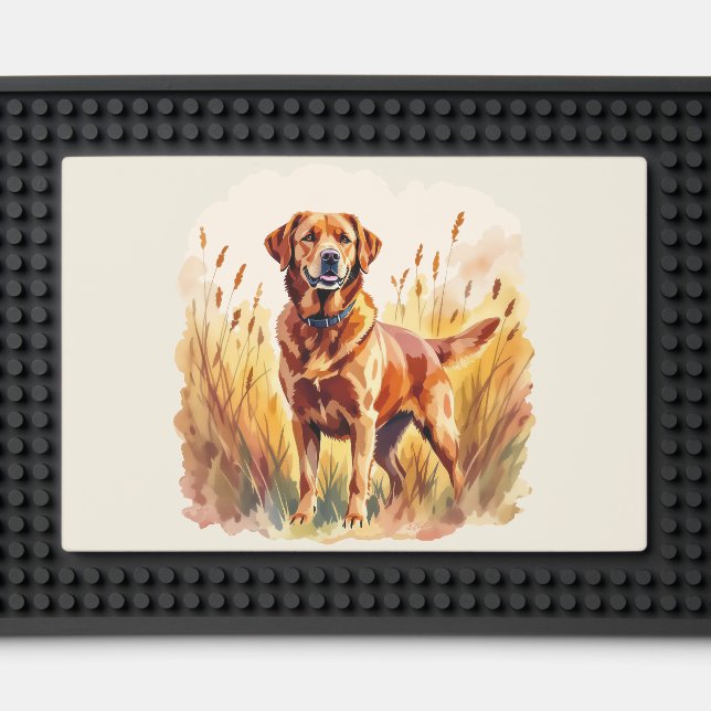 Fox Red Labrador Retriever Dog Bar Mat (Front (Close Up))