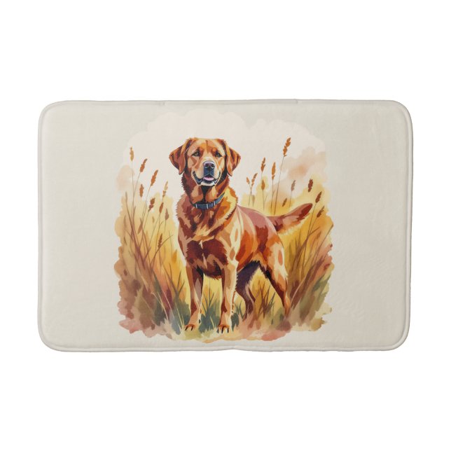 Fox Red Labrador Retriever Dog Bath Mat (Front)