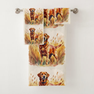 Fox Red Labrador Retriever Dog Bath Towel Set