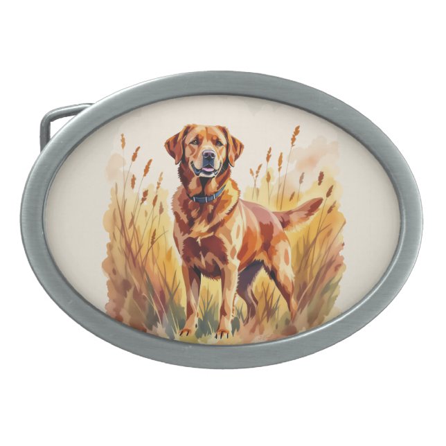 Fox Red Labrador Retriever Dog Belt Buckle (Front)