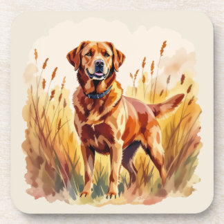 Fox Red Labrador Retriever Dog Beverage Coaster