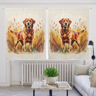 Fox Red Labrador Retriever Dog Blackout Curtains
