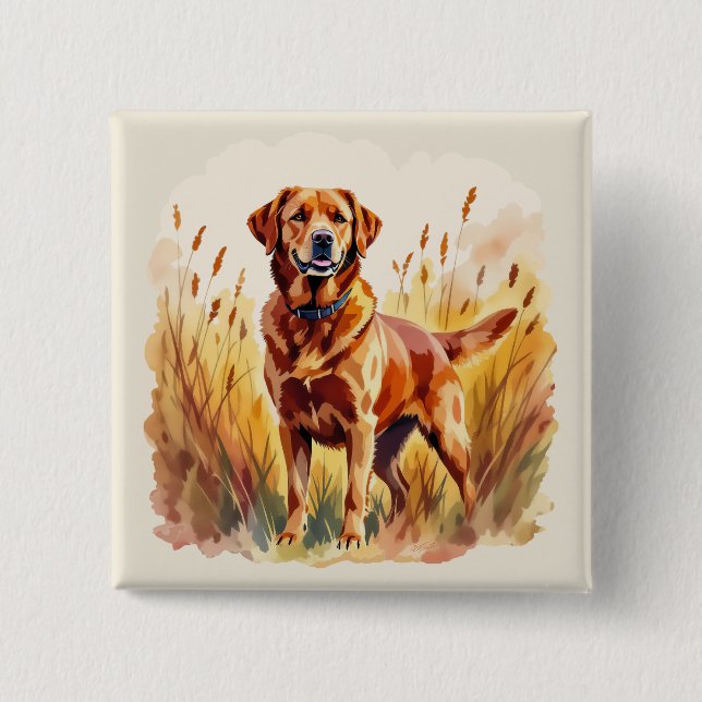 Fox Red Labrador Retriever Dog Button (Front)