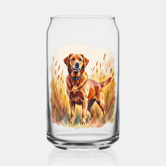 Fox Red Labrador Retriever Dog Can Glass
