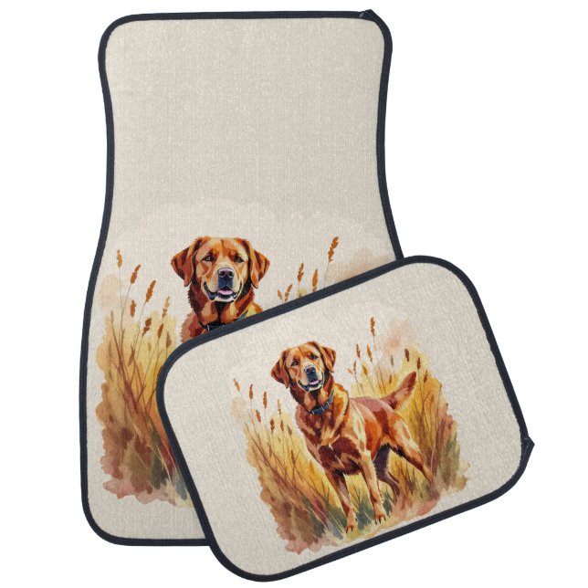 Fox Red Labrador Retriever Dog Car Floor Mat (Set)