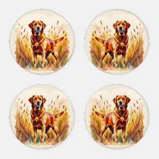 Fox Red Labrador Retriever Dog Coaster Set