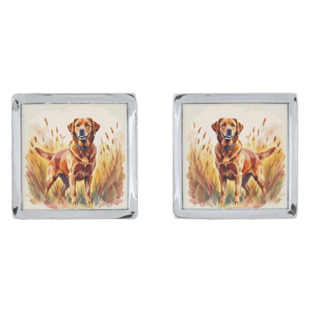 Fox Red Labrador Retriever Dog Cufflinks (Front)