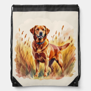 Fox Red Labrador Retriever Dog Drawstring Bag