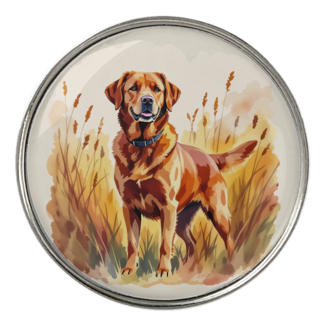 Fox Red Labrador Retriever Dog Golf Ball Marker (Front)