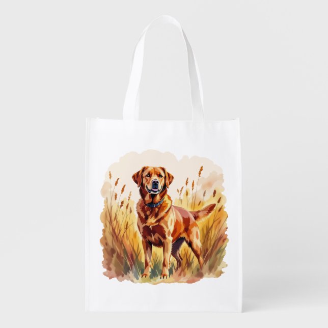 Fox Red Labrador Retriever Dog Grocery Bag (Front)