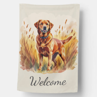 Fox Red Labrador Retriever Dog House Flag