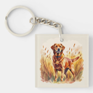 Fox Red Labrador Retriever Dog Keychain