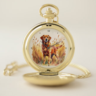 Fox Red Labrador Retriever Dog Pocket Watch