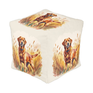 Fox Red Labrador Retriever Dog Pouf