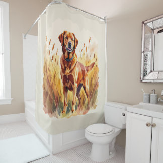 Fox Red Labrador Retriever Dog Shower Curtain
