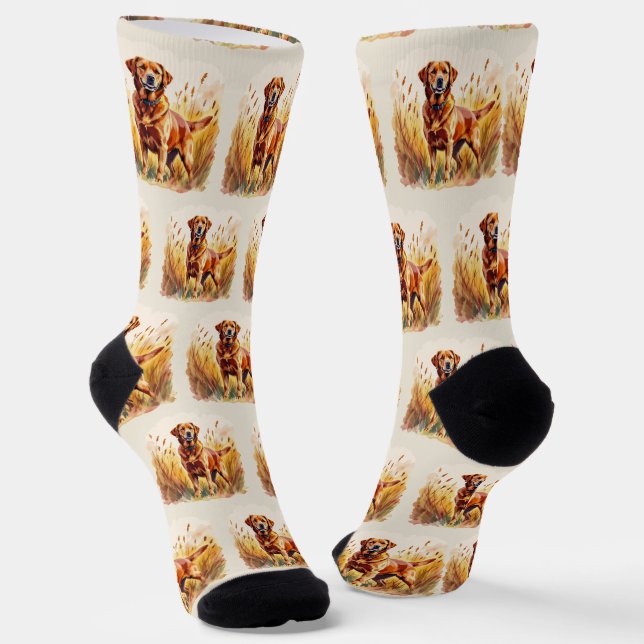 Fox Red Labrador Retriever Dog Socks (Angled)