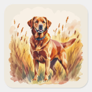 Fox Red Labrador Retriever Dog Square Sticker