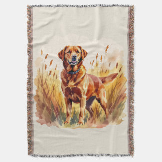Fox Red Labrador Retriever Dog Throw Blanket