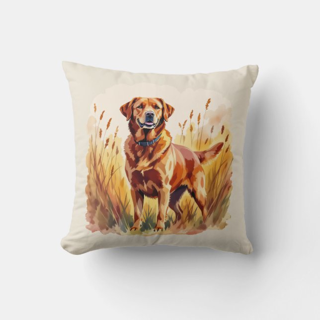 Fox Red Labrador Retriever Dog Throw Pillow (Front)