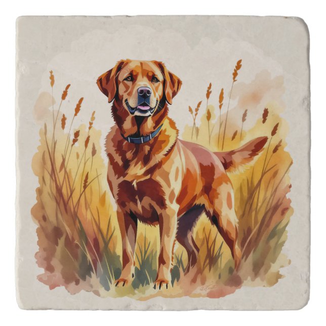 Fox Red Labrador Retriever Dog Trivet (Front)